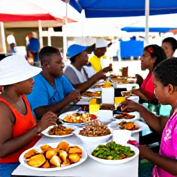 Caribbean Holidays, Aruba Culture Holidays, Traditional Aruban food market with pastechi, keshi yena, fresh seafood and local families sharing a meal