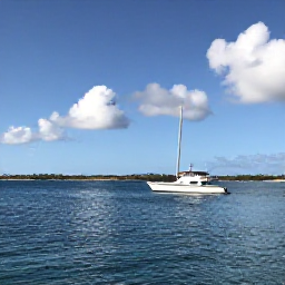 Caribbean Holidays, Aruba Diving November, Small dive boat travelling across calm blue Caribbean water near Aruba, with a sunny island coastline in the background