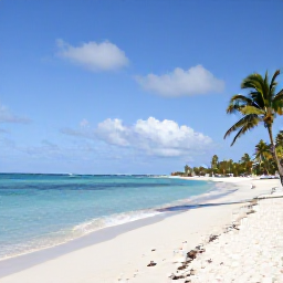 Caribbean Holidays, Aruba Holidays, Wide white-sand beach in Aruba with calm turquoise water, palm trees and bright Caribbean sunshine