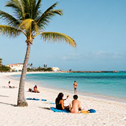 Caribbean Holidays, Aruba in April, Travellers enjoying a relaxed beach afternoon at Eagle Beach in Aruba, with soft white sand, turquoise water and shady palm trees