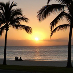 Caribbean Holidays, Aruba in August, A sunset view from Aruba&rsquo;s west coast, with warm light over the sea, palm silhouettes and a relaxed beachfront atmosphere