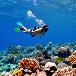 Caribbean Holidays, Aruba in February, Aruba nature experience with a snorkeller above a clear coral reef, tropical fish and warm Caribbean water