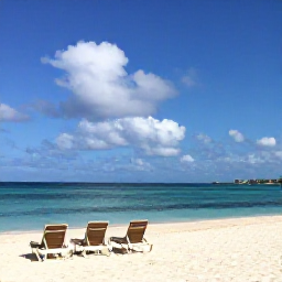 Caribbean Holidays, Aruba in February, White sandy Palm Beach in Aruba with calm turquoise water, sun loungers and a bright February sky