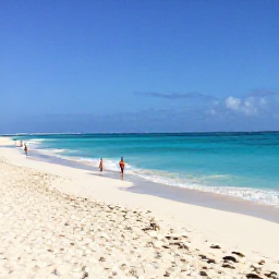 Caribbean Holidays, Aruba in February, Wide white-sand beach in Aruba in February, turquoise Caribbean sea, bright sunshine, relaxed travellers and gentle trade winds