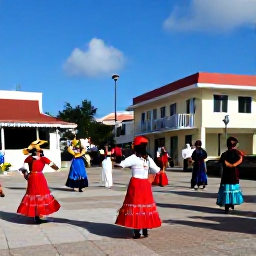 Caribbean Holidays, Aruba in January, Aruban cultural celebration with colourful costumes, musicians and dancers in a lively town square during January