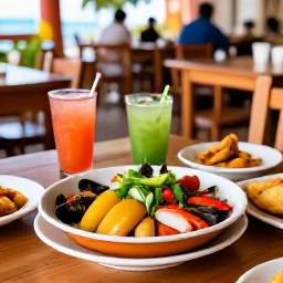 Caribbean Holidays, Aruba in January, Aruban dining table with keshi yena, seafood, pastechi and local drinks, set in a welcoming restaurant