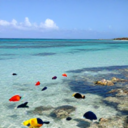 Caribbean Holidays, Aruba in January, Colourful snorkellers exploring clear shallow water near Aruba, tropical fish, coral and sunny Caribbean sea