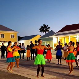 Caribbean Holidays, Aruba in July, Colourful local festival in Oranjestad, Aruba, with dancers, musicians and families enjoying a warm July evening