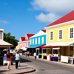 Caribbean Holidays, Aruba in July, Visitors exploring colourful colonial buildings, market stalls and a cultural museum in Oranjestad, Aruba
