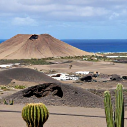 Caribbean Holidays, Aruba in June, Aruba landscape in June showing rugged desert hills, cacti, natural rock formations and a distant blue sea