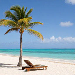 Caribbean Holidays, Aruba in June, Romantic white-sand beach in Aruba with turquoise water, palm trees and two sun loungers