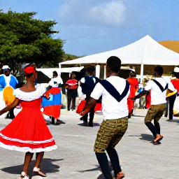 Caribbean Holidays, Aruba in June, Traditional Aruba cultural celebration with local dancers, colourful costumes, music and families gathered outdoors