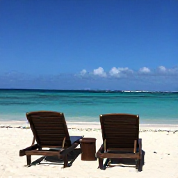 Caribbean Holidays, Aruba in November, Quiet white-sand beach in Aruba with two sun loungers, turquoise water and gentle trade winds
