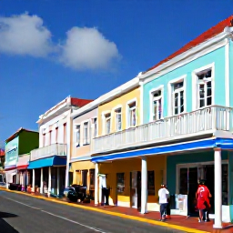 Caribbean Holidays, Aruba in November, Visitors exploring colourful Oranjestad with historic architecture, street art, local shops and a welcoming Caribbean atmosphere