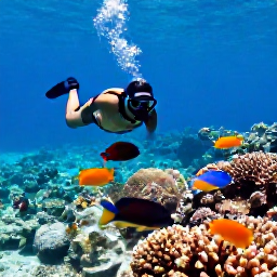 Caribbean Holidays, Aruba in October, A snorkeller looking at colourful fish above a shallow coral reef in Aruba's clear October waters
