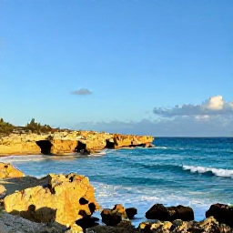 Caribbean Holidays, Aruba in October, A warm October morning on Aruba's rugged north coast, with turquoise sea, golden rock formations and a clear blue sky
