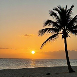 Caribbean Holidays, Aruba Instagram Hotspots, A vibrant sunset over Eagle Beach in Aruba, with silhouettes of palm trees and soft golden light