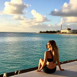 Caribbean Holidays, Aruba Instagram Hotspots, Traveller taking a relaxed photograph beside turquoise water in Aruba during golden hour