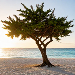 Caribbean Holidays, Aruba Instagram Spots, Golden-hour view of Aruba's Eagle Beach with white sand, turquoise sea and distinctive fofoti trees