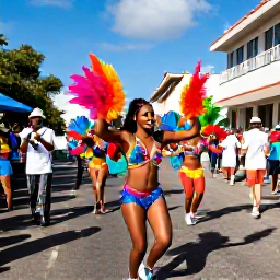 Caribbean Holidays, Aruba March Holidays, Colourful Aruba Carnival street parade in Oranjestad with dancers, musicians and joyful crowds under bright Caribbean sunshine