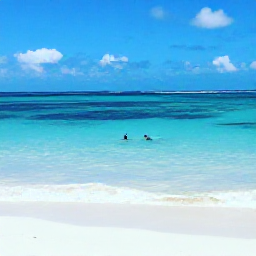Caribbean Holidays, Aruba Nature Holidays, A quiet Aruban beach with clear turquoise water, pale sand and snorkellers exploring a healthy reef