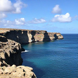 Caribbean Holidays, Aruba Nature Holidays, Aruba's rugged north coast with dramatic cliffs, calm blue sea and bright March sunshine