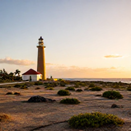 Caribbean Holidays, Aruba Nature Holidays, Golden-hour view from the California Lighthouse across Aruba&rsquo;s dry landscape and coastline