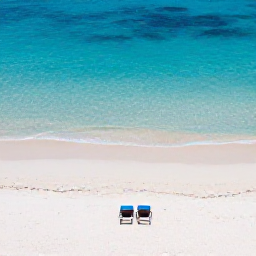 Caribbean Holidays, Aruba Solo Holidays, Aerial view of Eagle Beach in Aruba with a lone sun lounger, soft white sand and clear blue Caribbean water