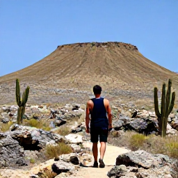 Caribbean Holidays, Aruba Solo Holidays, Solo traveller exploring Aruba's rugged Arikok National Park with cacti, rocky hills and desert landscape