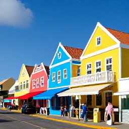 Caribbean Holidays, Aruba Solo Holidays, Solo visitor exploring Oranjestad Aruba, colourful Dutch Caribbean buildings, local shops and sunny streets