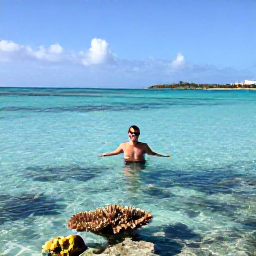 Caribbean Holidays, Aruba Solo Holidays, Solo visitor snorkelling in clear turquoise water near Aruba, tropical fish and healthy coral, sunny February day