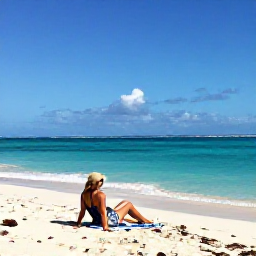 Caribbean Holidays, Aruba Solo October, Solo traveller relaxing on a sunny Aruban beach in October, turquoise water, white sand and a gentle trade wind