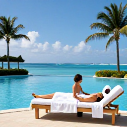 Caribbean Holidays, Aruba Spa Breaks, Relaxing luxury spa treatment beside a tropical pool at an Aruba resort