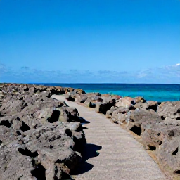 Caribbean Holidays, Aruba Walking Holidays, A coastal walking trail in Aruba during October, with rugged volcanic rocks, turquoise sea and bright blue sky