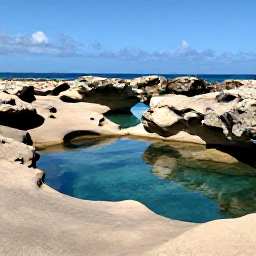 Caribbean Holidays, Aruba Walking Holidays, Walkers exploring Aruba's rugged north coast near natural pools and wind-shaped rocks under bright sunlight