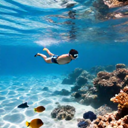 Caribbean Holidays, Aruba Wellness January, A snorkeller exploring clear shallow water near Aruba, with colourful fish, coral and bright sunlight beneath the surface