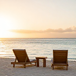 Caribbean Holidays, Aruba Wellness October, Quiet Aruba beach at sunrise in October, soft golden light, calm turquoise water and a comfortable beachfront wellness setting