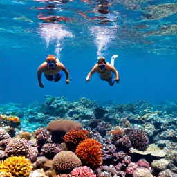 Caribbean Holidays, August Adults Only, Adults snorkelling over a colourful coral reef in clear Caribbean water near St John, United States Virgin Islands