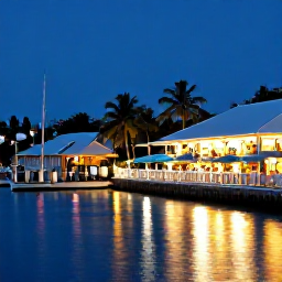 Caribbean Holidays, August Adventures, A friendly evening scene in Gustavia, Saint Barth&eacute;lemy, with harbour lights, local restaurants and visitors enjoying a warm summer night