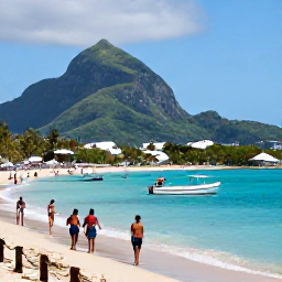 Caribbean Holidays, August Adventures, A lively coastal scene on Saint Vincent with green mountains, turquoise sea, small boats and travellers enjoying an August adventure holiday