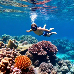 Caribbean Holidays, August Adventures, Visitors snorkelling over a colourful coral reef in clear Caribbean water near the British Virgin Islands