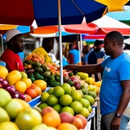 Caribbean Holidays, August Backpacking, Colourful market stalls in Kingstown, Saint Vincent, with fresh tropical fruit, friendly local shoppers and busy Caribbean street life
