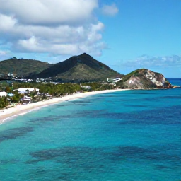 Caribbean Holidays, August Beach Holidays, An inviting aerial view of Saint Barth&eacute;lemy coastline in August, showing bright turquoise water, sandy coves and green hills beneath scattered tropical clouds