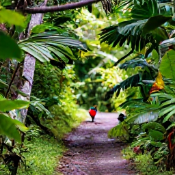 Caribbean Holidays, August Birdwatching, Colourful Caribbean birds in lush rainforest on Saint Vincent, with a quiet forest trail and soft morning light