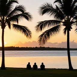 Caribbean Holidays, August Birdwatching, Relaxed evening birdwatching beside a Cura&ccedil;ao lagoon, with warm light, palm silhouettes and calm Caribbean water