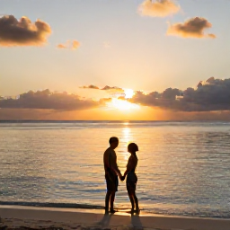 Caribbean Holidays, August Caribbean Holidays, Couple enjoying a calm Caribbean beach at sunset after a day exploring local culture and island attractions