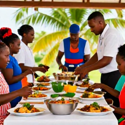 Caribbean Holidays, August Cooking Holidays, Colourful Caribbean cooking class with fresh tropical ingredients, local chefs and visitors preparing dishes together
