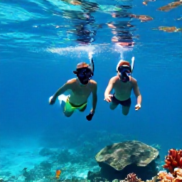 Caribbean Holidays, August Couples Holidays, A couple snorkelling in a calm turquoise lagoon in the British Virgin Islands, colourful fish and coral beneath the surface