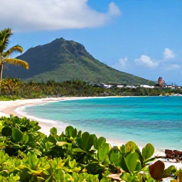 Caribbean Holidays, August Couples Holidays, Generic scenic photograph of Saint Kitts and Nevis in August, tropical coastline, green hills, palm trees and clear Caribbean water