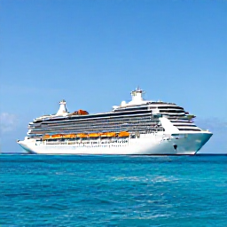 Caribbean Holidays, August Cruises, A modern cruise ship sailing through clear turquoise Caribbean water beneath a bright August sky